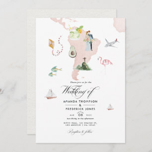 Carte aquarelle de Rio Destination QR Code Mariage