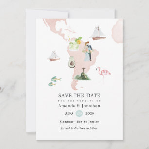 Carte aquarelle de Rio Destination Wedding