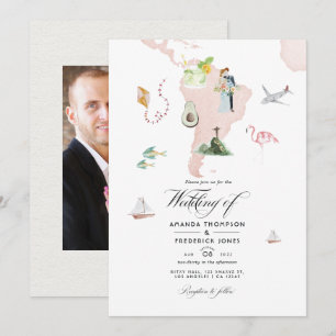 Carte aquarelle de Rio pour mariage de destination