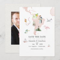 Carte aquarelle de Rio pour mariage de destination