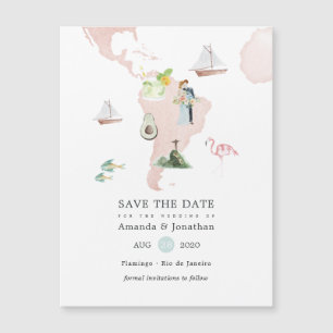 Carte aquarelle de Rio pour mariage de destination