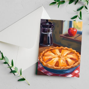 Carte aquarelle de Thanksgiving pour tarte aux pom