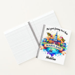 Carte aquarelle des états dans un carnet