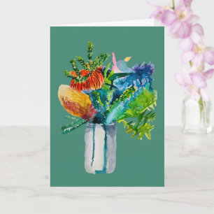 Carte Aquarelle des fleurs australiennes