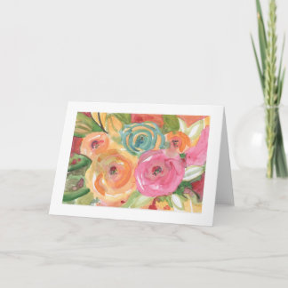 Carte Aquarelle des fleurs tropicales