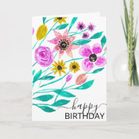 Aquarelle d'été rose jaune floral