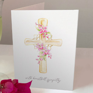 Carte Aquarelle d'orchidée rose fleurs croisées condoléa