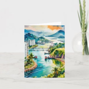 Carte Aquarelle du canal de Panama