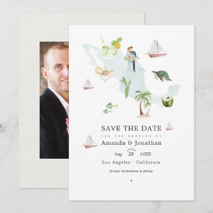 Carte aquarelle du Mexique Photo de mariage de des