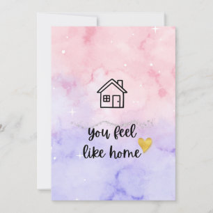 Carte Aquarelle esthétique "Vous vous sentez chez vous" 