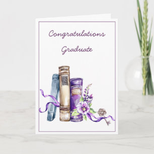 Carte Aquarelle féminine pourpre Graduation