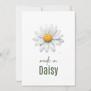 carte aquarelle fleur de naissance d'avril Daisy
