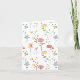 Carte Aquarelle Fleur sauvage motif floral