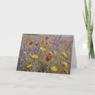 Carte Aquarelle Fleur Sauvage Vierge Personnalisable