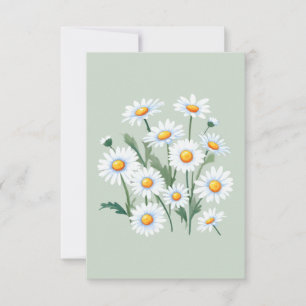 Carte Aquarelle Fleurs marguerites