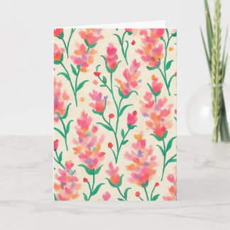 Carte Aquarelle Floral Blank Grey