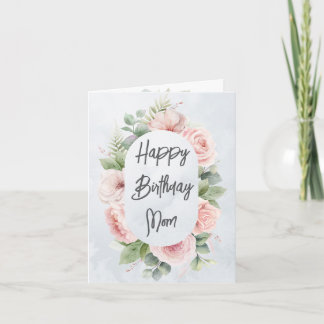Carte Aquarelle Floral Personnalisé Anniversaire Maman m
