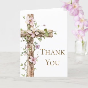 Carte Aquarelle Floral Saint Croix Baptême Merci