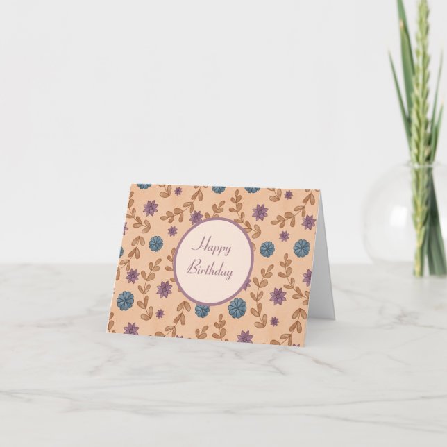 Carte Aquarelle Floral Vintage (Devant)