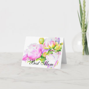 Carte Aquarelle florale classique et élégante de pivoine