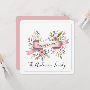 Carte Aquarelle florale de Pâques