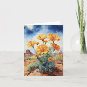 Carte Aquarelle florale du désert Marigold