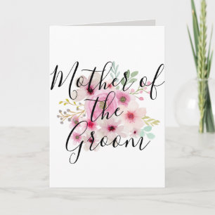 Carte Aquarelle Florale MÈRE DU GROOM Fête de la mariée