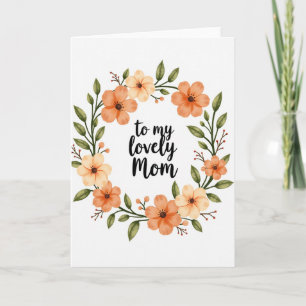 Carte aquarelle florale pour ma femme