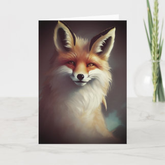 Carte Aquarelle Fluffy Imaginaire Red Fox