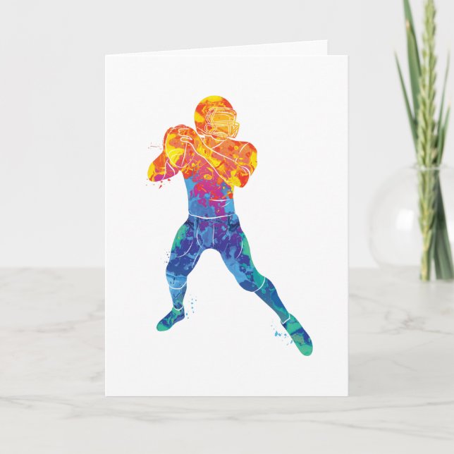 Carte Aquarelle Football américain (Devant)