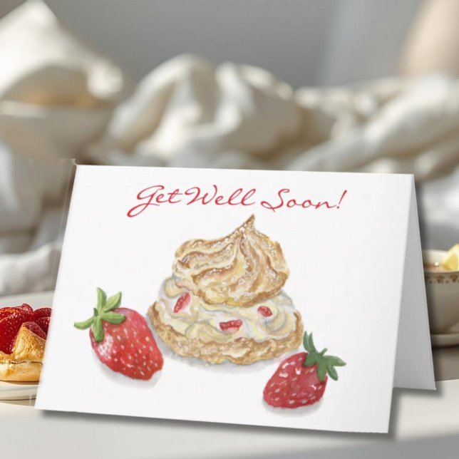 Carte Aquarelle Fraise Bon Rétablissement (Créateur téléchargé)