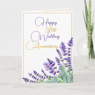 Carte Aquarelle Géométrique 50e anniversaire Mariage