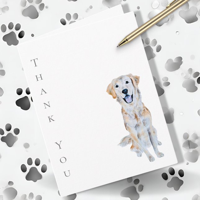Carte Aquarelle Golden Retriever Chien Merci (Créateur téléchargé)