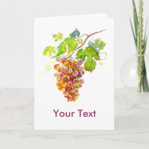 Carte Aquarelle grappe de raisin. Art