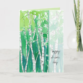 Carte Aquarelle heureuse d'arbres d'Aspen de journée de