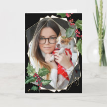 Aquarelle Holly et Berries rouges