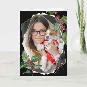 Carte Aquarelle Holly et Berries rouges