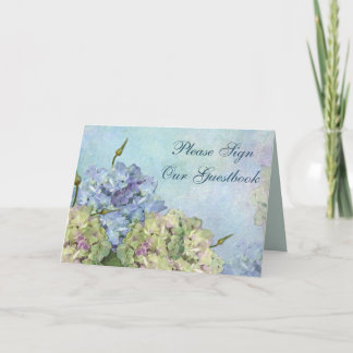 Carte Aquarelle Hydrangea Floral - Signe Livre d'or
