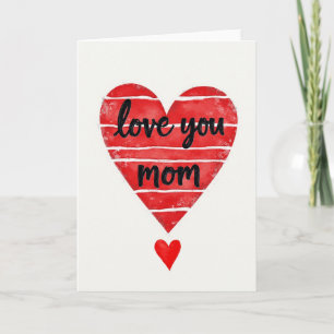Carte aquarelle « Je t'aime maman »