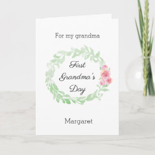 Carte Aquarelle Jolie 1ère Fête des grands-mères