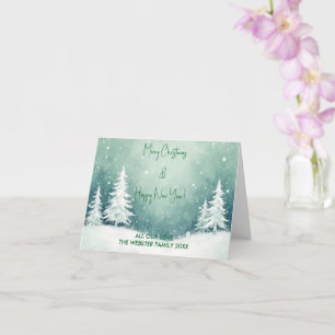 Carte Aquarelle Joyeux Noël et Bonne Année