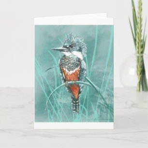 Carte Aquarelle Kingfisher Oiseau Nature Art