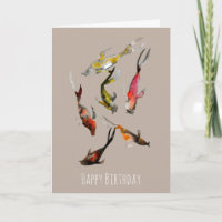 Aquarelle koi poisson rouge brun or