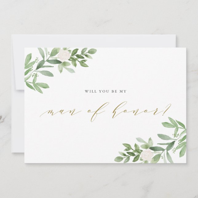 Carte Aquarelle La verdure vous serez mon homme d'honneu (Devant)