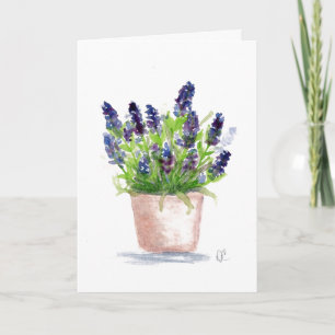 Carte Aquarelle Lavender Floral