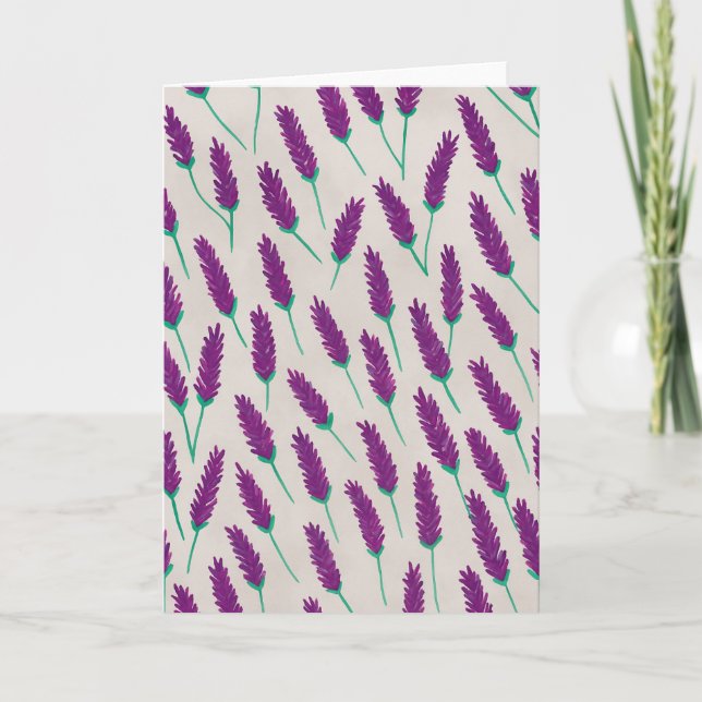 Carte Aquarelle Lavender Voeux (Devant)
