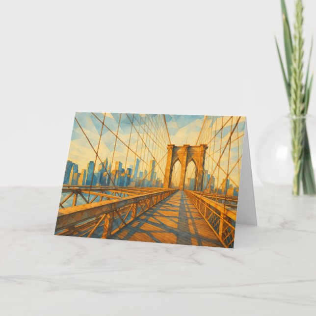 Carte aquarelle Lever de soleil sur le pont de Bro (Devant)