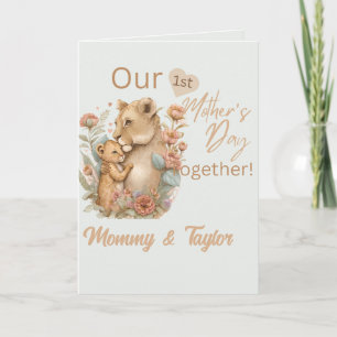 Carte Aquarelle Lioness & Cub Fête des mères