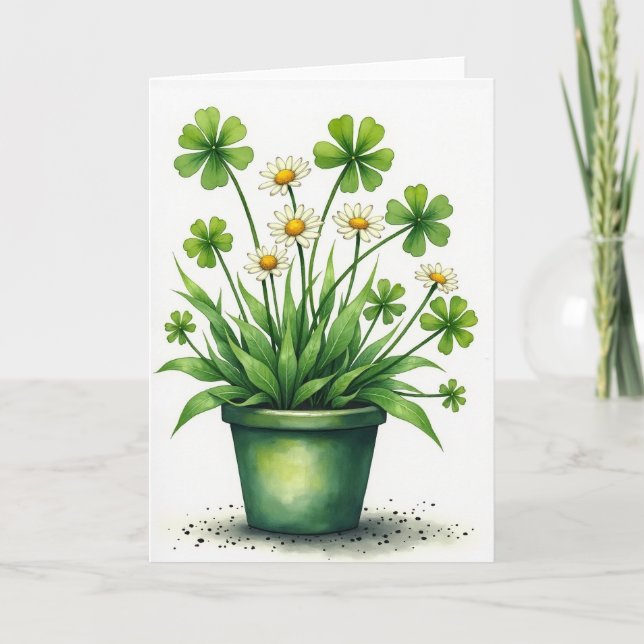 Carte aquarelle Lucky Blooms (Devant)