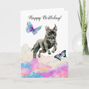 Carte Aquarelle magique pour chien d'anniversaire
